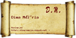 Dima Mária névjegykártya